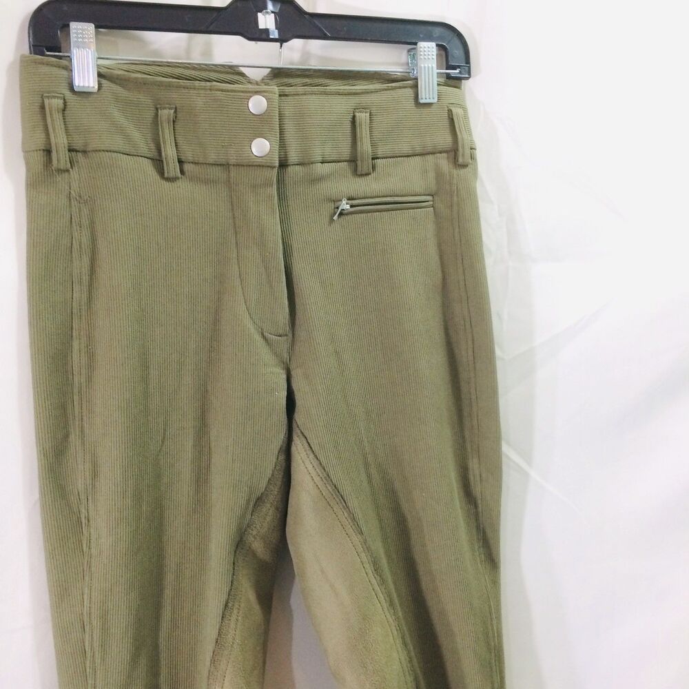Olive Riding-Style Women's Pants - Picture 3 of 4
